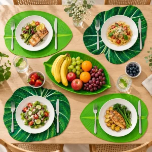 কলাপাতা ও কচুপাতা ম্যাট ১২ পিস